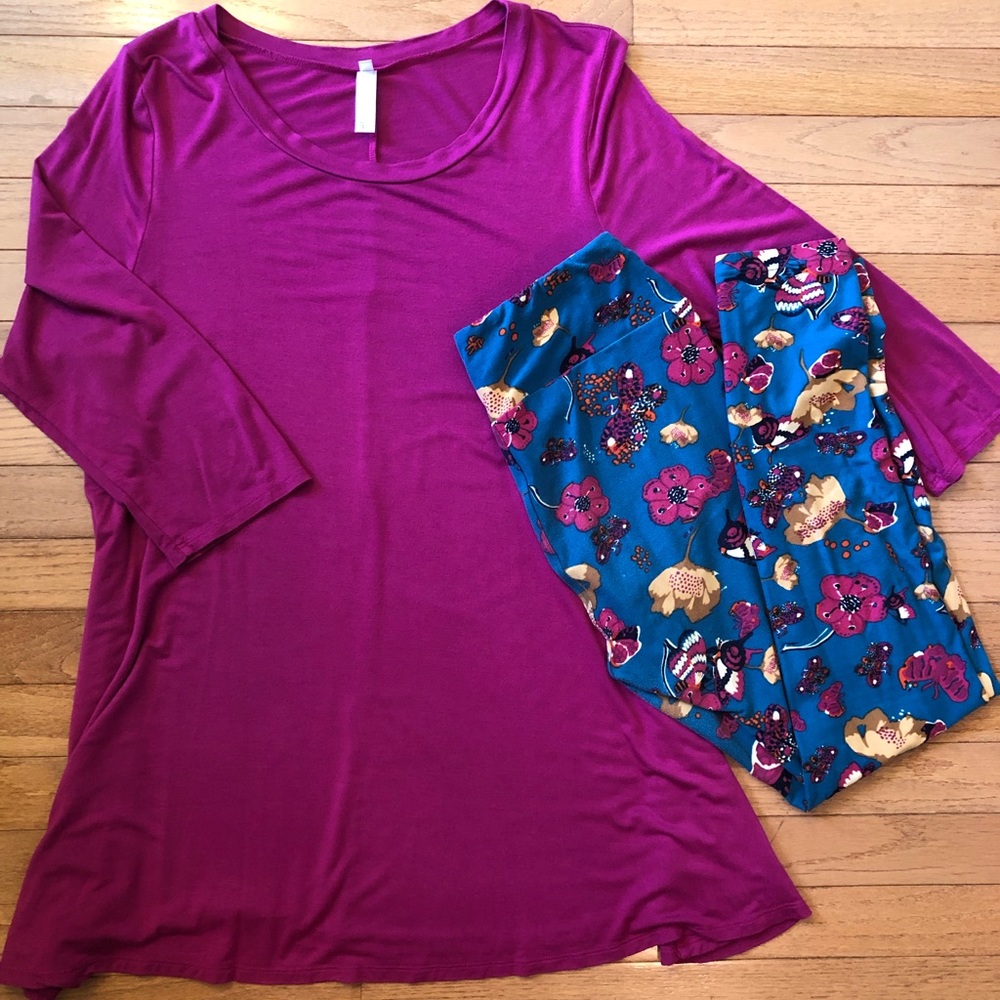 LuLaRoe leggings with tunic top
